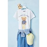 DeFacto %100 Pamuk Ayıcıklı Tişört Erkek Bebek H2834A526SM - Beyaz-WT34 - 2 - 3 Yaş