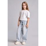 DeFacto %100 Pamuk Baggy Fıt Jean Açık Mavi Pantolon Kız Çocuk H6244A826AU