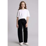 DeFacto %100 Pamuk Baggy Fit Jean Pantolon Kız Çocuk H6075A826SP - Antrasit-NM36 - 9 - 10 Yaş