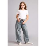 DeFacto %100 Pamuk Baggy Fit Jean Pantolon Kız Çocuk H6075A826SP - Mavi-NM28 - 8 - 9 Yaş