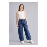 Defacto %100 Pamuk Baggy Fit Koyu Mavi Kız Çocuk Jean Pantolon H8896A8/NM34