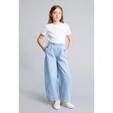 DeFacto %100 Pamuk Balloon Fit Jean Pantolon Kız Çocuk G0248A826SM - Mavi-NM63 - 9 - 10 Yaş