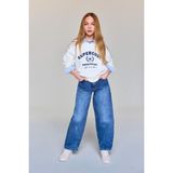 DeFacto %100 Pamuk Barrel Fit Geniş Paça Jean Pantolon Kız Çocuk G6957A826SP - Mavi-NM34 - 13 - 14 Yaş