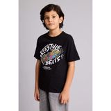 DeFacto %100 Pamuk Baskılı Tişört Erkek Çocuk G7466A826SM - Siyah-BK81 - 8 - 9 Yaş