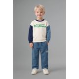 DeFacto %100 Pamuk Beli Bağcıklı Etiket Detaylı Barrel Fit Pantolon Erkek Bebek I0322A526AU - Mavi-BE764 - 4 - 5 Yaş