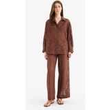DeFacto %100 Pamuk Beli Lastikli Dantel Plaj Pantolonu D9767AX25SM - Kahve-BN319 - XS