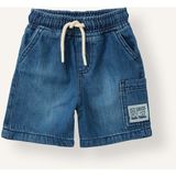 DeFacto %100 Pamuk Beli Lastikli ve Bağcıklı Yama Cepli Jean Şort Erkek Bebek H8186A526HS - 9 - 12 Ay - Mavi-NM28