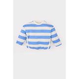 DeFacto %100 Pamuk Bisiklet Yaka Çizgili Sweatshirt Kız Bebek E2950A525SP