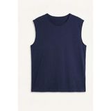 DeFacto %100 Pamuk Boxy Fit Büyük Beden Bisiklet Yaka Atlet H1003AX26SP - 3XL - Lacivert-NV256