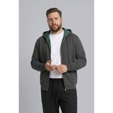 DeFacto %100 Pamuk Büyük Beden Kapüşonlu Fermuarlı Sweatshirt H2059AX26SP - Gri-GR206 - 2XL