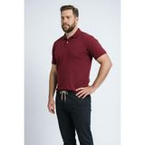 DeFacto %100 Pamuk Büyük Beden Kısa Kollu Polo Tişört H1650AX26SP - Bordo-BR285 - 4XL
