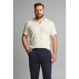 DeFacto %100 Pamuk Büyük Beden Kısa Kollu Polo Tişört H2055AX26SM - Ekru-ER105 - 3XL