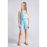 DeFacto %100 Pamuk Çiçekli Askılı Tulum Kız Çocuk B4814A826HS - Mavi-BE143 - 5 - 6 Yaş