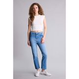 DeFacto %100 Pamuk Crop Flare Fit Yüksek Bel Kısa Paça Bilek Boy Jean Yıkamalı Pantolon H1665AX26SM - Mavi-NM39 - 38