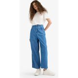 DeFacto %100 Pamuk Culotte Beli Lastikli Kısa Paça Bilek Boy Jean Pantolon E3041AX25SM - Dropsuz - 38 - Mavi-NM34