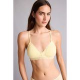 DeFacto %100 Pamuk Dantel Detaylı Çıkarılabilir Kap Çıkarılabilir Pedli Balensiz Açık Sarı Bralet G7762AX26SP - Sarı-YL83