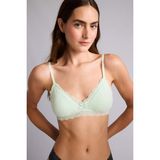 DeFacto %100 Pamuk Dantel Detaylı Çıkarılabilir Kap Çıkarılabilir Pedli Balensiz Nane Yeşili Bralet G7762AX26SP - XL - Yeşil-GN1139