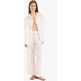 DeFacto %100 Pamuk Dantelli Beli Lastikli Beyaz Plaj Pantolonu D9767AX25SM - Beyaz-WT16 - XS