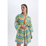 DeFacto %100 Pamuk Desenli Kimono-Fall in Love D0453AX24SM