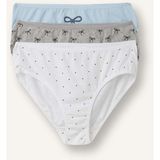 DeFacto %100 Pamuk Desenli Penye 3'lü Slip Külot Kız Çocuk H6350A826SM - 5 - 6 Yaş - Mavi