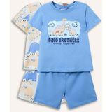 DeFacto %100 Pamuk Dinozor Baskılı 2'li Pijama Takımı Erkek Bebek H4034A526HS - Mavi-BE194 - 18 - 24 Ay
