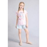DeFacto %100 Pamuk Disney Lilo & Stitch Relax Fit Şort Tişört 2'li Pijama Takımı Kız Çocuk H8491A826SM - Pembe-PN645 - 8 - 9 Yaş