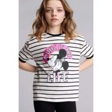 DeFacto %100 Pamuk Disney Mickey & Minnie Tişört Kız Çocuk G8182A826SM - Ekru-ER105 - 9 - 10 Yaş