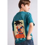 DeFacto %100 Pamuk Dragon Ball Oversıze Bisiklet Yaka Kısa Kollu Tişört Erkek Çocuk H3516A826SM