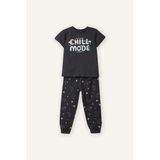 DeFacto %100 Pamuk Dragon Ball Regular Fit 2'li Pijama Takımı Erkek Çocuk G8853A526SM - Antrasit-AR15 - 12 - 18 Ay