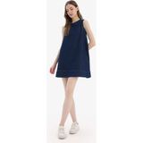 DeFacto %100 Pamuk Fashion Fit Kolsuz Yumuşak Jean Elbise D8257AX25SM - 46 - Mavi-NM34
