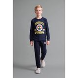 DeFacto %100 Pamuk Fenerbahçe Lisanslı Bisiklet Yaka Uzun Kollu Üst Jogger Alt Pijama Takımı Erkek Çocuk I2029A826AU - Lacivert-NV71 - 7 - 8 Yaş