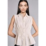 DeFacto %100 Pamuk Fitted Kolsuz Ekru Gömlek I2074AX26HS - Ekru-ER138 - XL