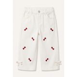 DeFacto %100 Pamuk Fiyonk Nakışlı Regular Fit Gabardin Pantolon Kız Bebek I4915A526AU
