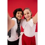 DeFacto %100 Pamuk Fiyonklu Bluz Kız Çocuk H0149A826SM - 7 - 8 Yaş - Beyaz-WT34