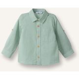 DeFacto %100 Pamuk Flamlı Poplin Gömlek Erkek Bebek G7092A526SP - Yeşil-GN1123 - 9 - 12 Ay