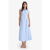 DeFacto %100 Pamuk Flare Fıt Poplin Kolsuz Midi Elbise F7301AX25AU