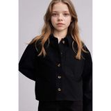 DeFacto %100 Pamuk Gabardin Gömlek Kız Çocuk G6821A826SP - Siyah-BK34 - 8 - 9 Yaş