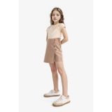 DeFacto %100 Pamuk Gabardin Şort Etek Kız Çocuk D9305A825SM