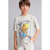 DeFacto %100 Pamuk Garfield Oversize Bisiklet Yaka Kısa Kollu Tişört Erkek Çocuk H8263A826HS - Gri-GR503 - 5 - 6 Yaş