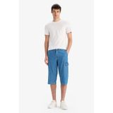 DeFacto %100 Pamuk Hafif Kumaş Regular Fit Jean Uzun Bermuda Şort F4223AX25SMNM39