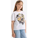 DeFacto %100 Pamuk Harry Potter Relax Fit Bisiklet Yaka Kısa Kollu Tişört Kız Çocuk E4411A825SM - Beyaz-WT34 - Dropsuz - 7 - 8 Yaş