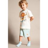DeFacto %100 Pamuk Hayvan Baskılı 2'li Pijama Açık Mavi Takımı Erkek Bebek H4028A526HS - Yeşil-GN1093 - 18 - 24 Ay