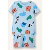 DeFacto %100 Pamuk Hayvan Baskılı 2'li Pijama Açık Mavi Takımı Erkek Bebek H7902A526HS - Mavi-BE440 - 2 - 3 Yaş