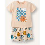 DeFacto %100 Pamuk Hayvan Baskılı 2'li Somon Pijama Takımı Erkek Bebek H5392A526HS - Turuncu - 3 - 4 Yaş