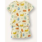 DeFacto %100 Pamuk Hayvan Baskılı Kısa Kollu Üst Şort Alt 2'li Pijama Takımı Erkek Bebek H7901A526HS - Sarı-YL522 - 9 - 12 Ay
