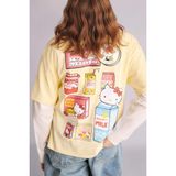 DeFacto %100 Pamuk Hello Kitty Oversize Tişört Kız Çocuk H1534A826SM - Sarı-YL498 - 5 - 6 Yaş