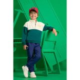 DeFacto %100 Pamuk Jogger Fit Esnek Bantlı Paça Gabardin Okul Pantolonu Erkek Bebek F3668A525AU - Lacivert-NV241 - 9 - 12 Ay