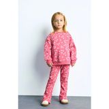 DeFacto %100 Pamuk Kalp Desenli Sweatshirt Esnek Belli İspanyol Paça Tayt 2'li Takım Kız Bebek I3663A526WN - 2 - 3 Yaş - Kırmızı-RD60
