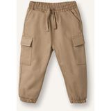 DeFacto %100 Pamuk Kargo Fit Jogger Paça Gabardin Pantolon Erkek Bebek G6429A526SP - Bej-BG315 - 9 - 12 Ay