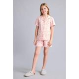 DeFacto %100 Pamuk Kısa Kollu Pijama Üst Şort Pijama Alt 2'li Pijama Takımı Kız Çocuk H2765A826SP - Pembe-PN125 - 7 - 8 Yaş